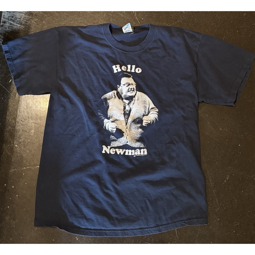 2009 Seinfeld HELLO NEWMAN T-shirt Tee- Navy Size Large